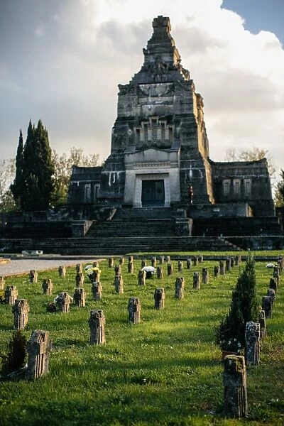 Mausoleum on cemetery of Crespi d Adda, UNESCO World Heritage site in Lombardy, Italy