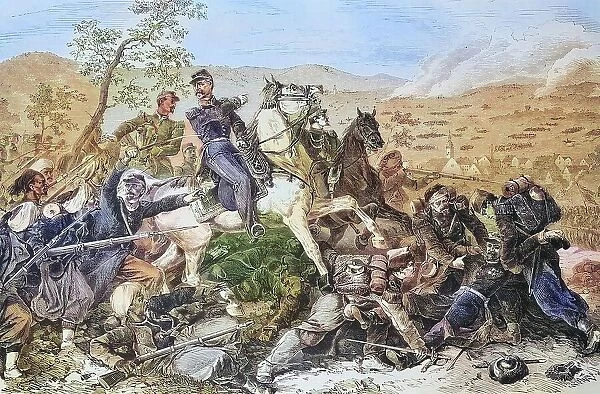 Max Mahon at the Battle of Woerth, illustrated war chronicle 1870-1871, Franco-German Campaign, Germany, France
