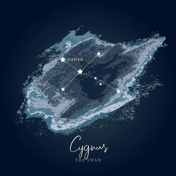 Modern Night Sky Constellation - Cygnus