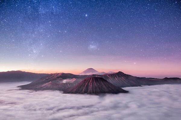 Mount Bromo Indonesia with star