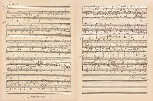Original manuscript by Felix Mendelssohn Bartholdy, facsimile, published in 1885