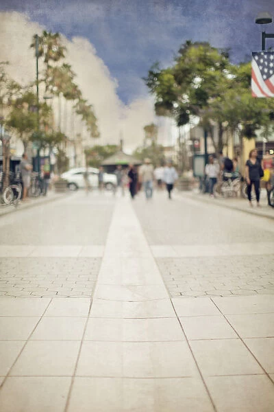 People Stroll Promenade in Santa Monica
