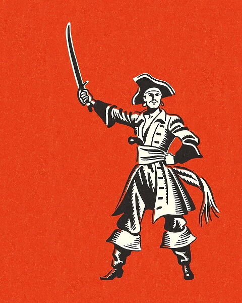 Pirate on a Red Background