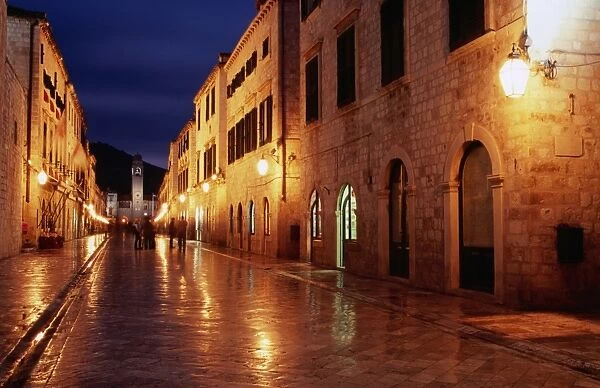 Placa at twilight, Dubrovnik, Croatia