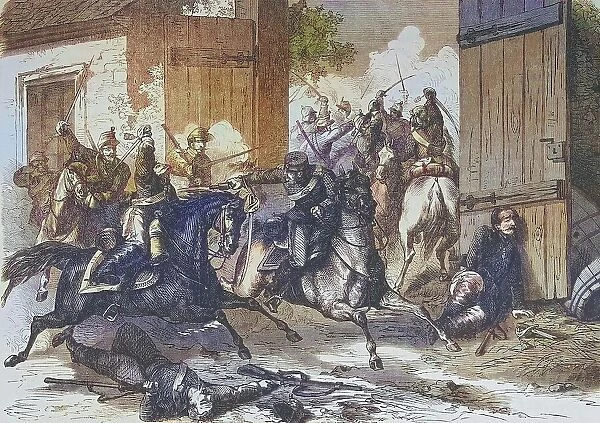 The Recognoscirung, Battle of Niederbronn on 26 July 1870, illustrated war chronicle 1870-1871, Franco-German campaign, Germany, France