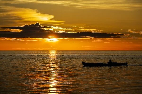 Sunset, boat, Sulawesi, Indonesia