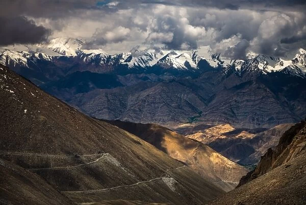 A Tale of Leh Mountains: Beautiful Landscape view of snow-capped mountain on the way back to Leh City, India