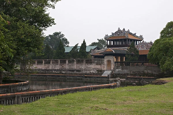 Thai Binh Lau and moat inside Hue Citadel