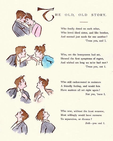 Victorian satirical cartoon on married life