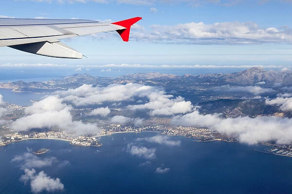 View of the island of Majorca from a plane, Majorca, Balearic Islands, Spain