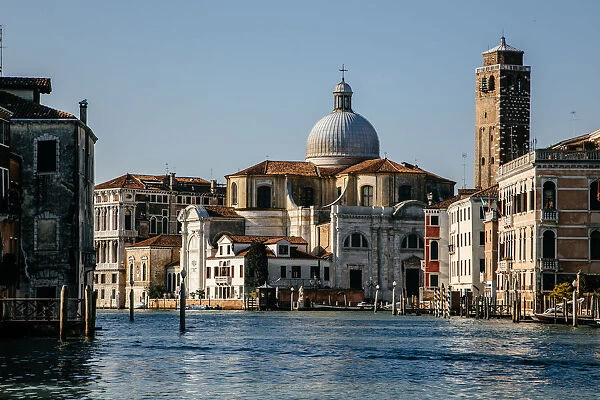 View in San Geremia church and suroundin townhouses by the Grand Canal in Veince, Italy