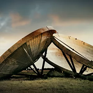 Abandoned radar dishes