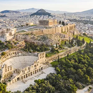 Aerial photo of the Acropolis and the Odeon of Herodes Atticus