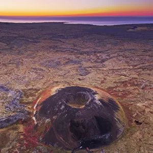 Aerial-Saxholl Volcanic Crater, Iceland