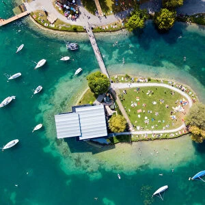 Aerial view of Saffa Island Zurich, Switzerland