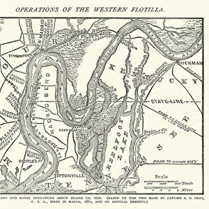American Civil War, Map operations of the western flotilla