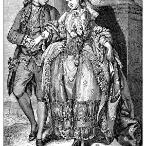 Antique illustration of elegant couple