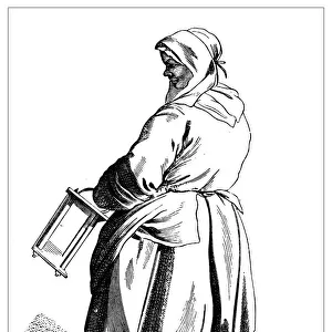 Antique illustration of people and jobs from Paris: Vendor