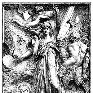 Antique illustration of resurrection of Christ