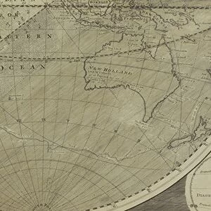 Antique map of Indian Ocean in southern hemisphere