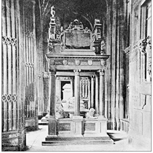 Antique travel photographs of London: Tomb of Queen Elizabeth