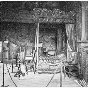 Antique travel photographs of Scotland: Queen Marys bedroom