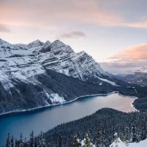 Banff National Park at sunset in winter