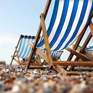 Beach Chairs in Summer at Brighton Beach, England