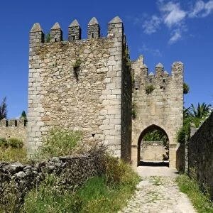 City wall and gate in the historic city of Trujillo, Extremadura, Spain, Europe