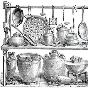 Collection of kitchenware from ancient Pompeii