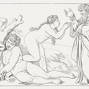 Creation of Eve, by Michelangelo, Cappella Sistina, Vatican, published 1873