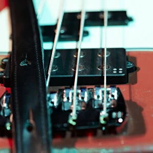 Detail of electric bass at a concert