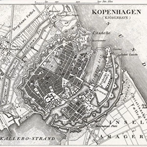 Engraving: Map of Copenhagen