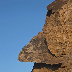 Face-like rock formation in cabo de gata-nijar natural park; almeria province spain