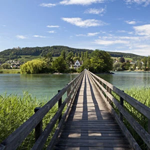Footbridge to Werd island near Stein am Rhein, Lake Constance, Switzerland, Europe, PublicGround