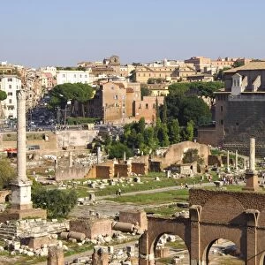 Forum Romanum Phocas column Temple of Antoninus and Faustina Rome Italy
