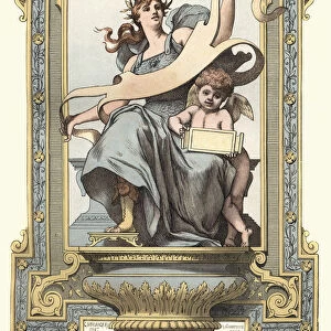 The Goddess Minerva and Cupid