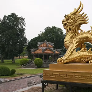 Golden Dragon statue in the Hue Citadel
