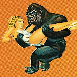 Gorilla with woman
