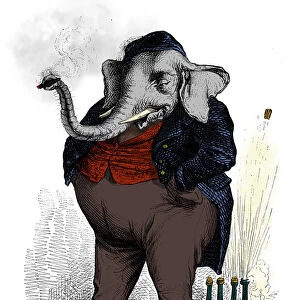 Humanized animals illustrations: Elephant
