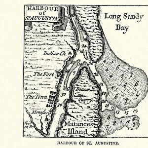 Map of Harbour of St Augustine, Canada. 18th Century