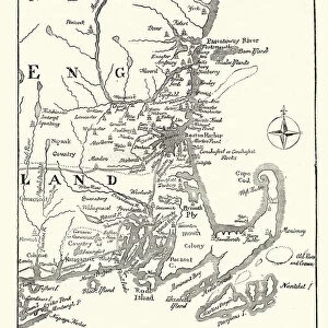 Map of New England, early 18th Century