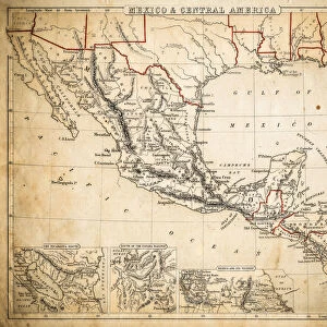 Mexico and Central America map of 1869