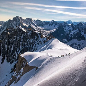Mont Blanc massif view from Aiguille du Midi