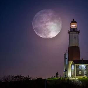 Full Moon over Montauk Point Lighthouse