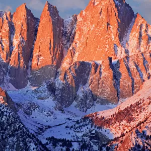 Mountain landscape in winter, Mt. Whitney, California, USA