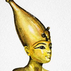 Nebkheperure Tutankhamun, gold bust of Egyptian pharaoh, Eighteenth dynasty (ruled 1333 BC - 1324 BC)
