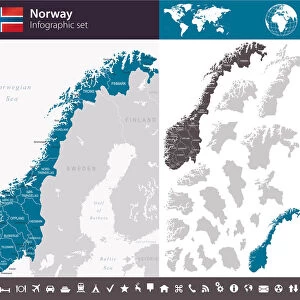 Norway - Infographic map - illustration