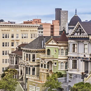 Old houses in Alamo Square, known as the Painted Ladies, San Francisco, California, United States