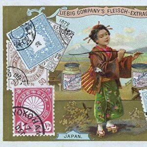 Picture series Countries and Stamps and Motifs, Japan, Historical, digitally restored reproduction of a Liebig collector's picture from the 19th century, exact date not known